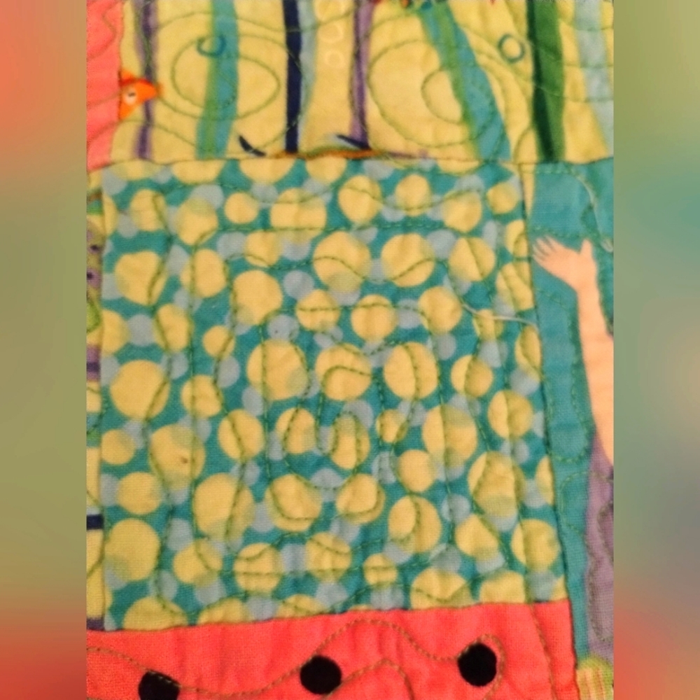Flannel Square Quilt Blanket mermaid, seaweed, polka dot, fish fun unique design - Picture 12 of 14